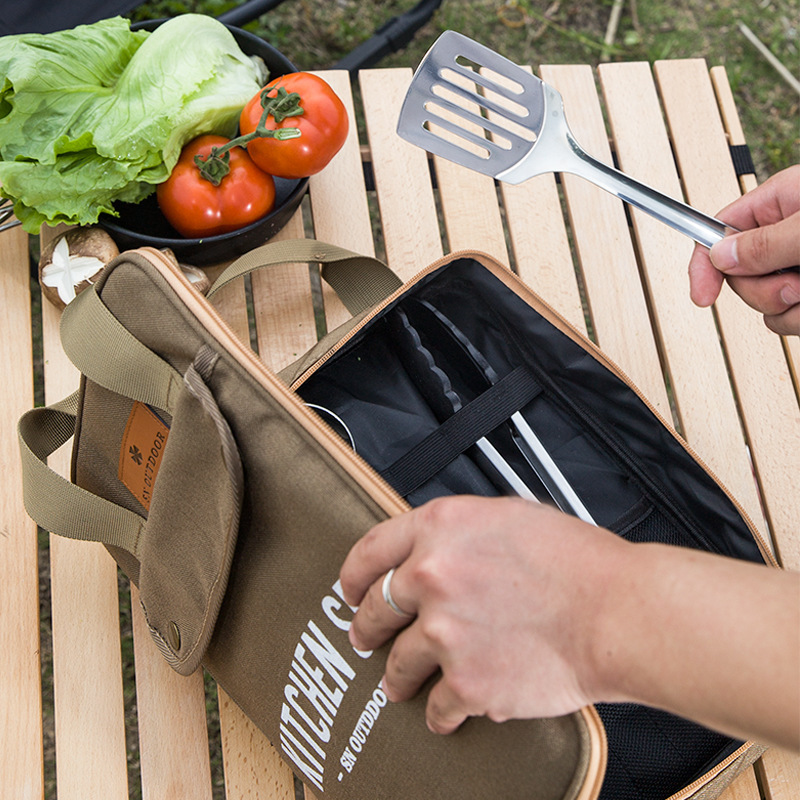 Camping Cooking Organizer - طقم أدوات طهي للتخييم مكون من