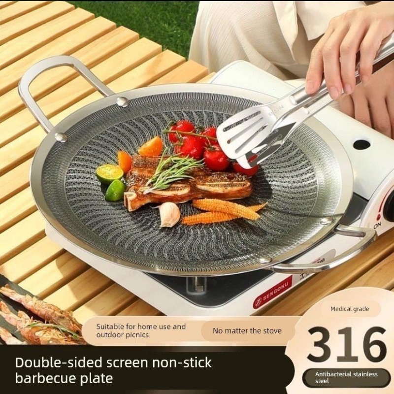 Camping Hiking Cooking - مقلاة شواء متعددة الوظائف من الفولاذ