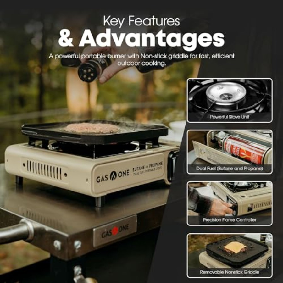 شواية غاز مسطحة من جاس ون طراز - مراجعة Camping Cooking Flat Top وسعره