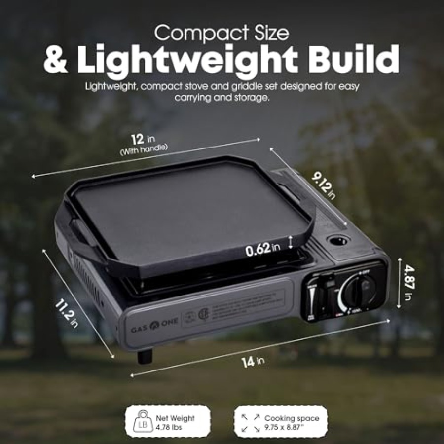 موقد غاز البوتان GasOne GS-100 - مراجعة Camping Cooking Flat Top وسعره