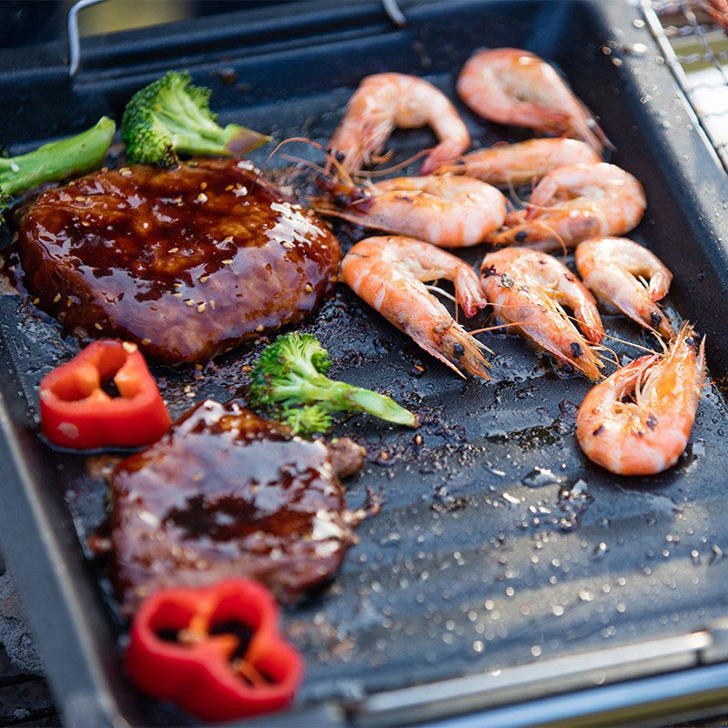 مقلاة شواء مربعة سميكة للاستخد - مراجعة Camping Hiking Cooking وسعره
