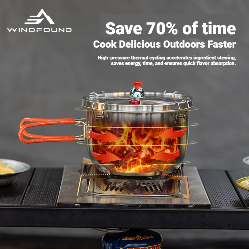 قدر ضغط من الفولاذ المقاوم للص - مراجعة Camping Hiking Cooking وسعره