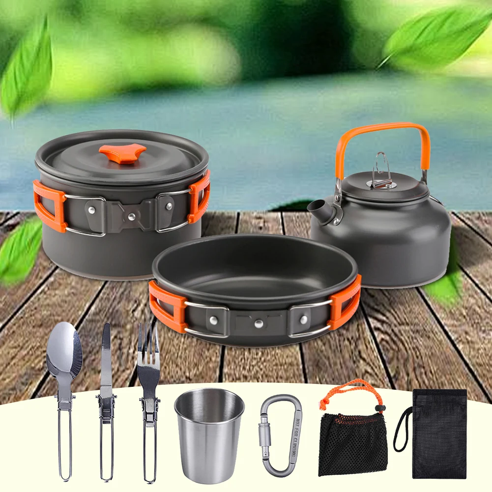 طقم أدوات طهي للتخييم، غلاية و - مراجعة Camping Hiking Cooking وسعره